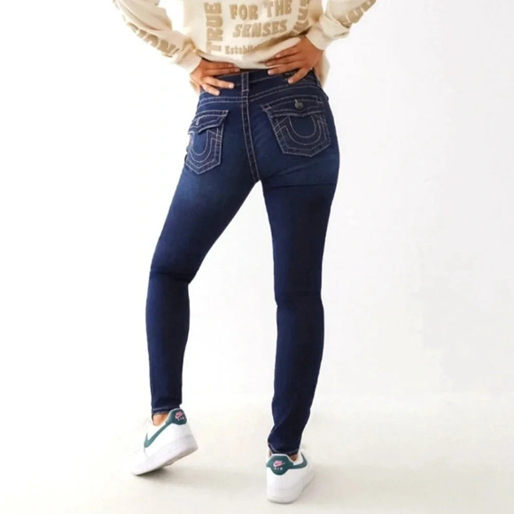 True Religion Jennie Mid Rise Flap Curvy Skinny Jean Horseshoe Y2K Rockabilly - Picture 10 of 10